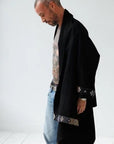 Julahas Wool Cape Coat Cocoon Black