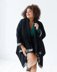 Julahas Wool Cape Coat Cocoon Black