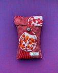 Red and White Fabric Pouch