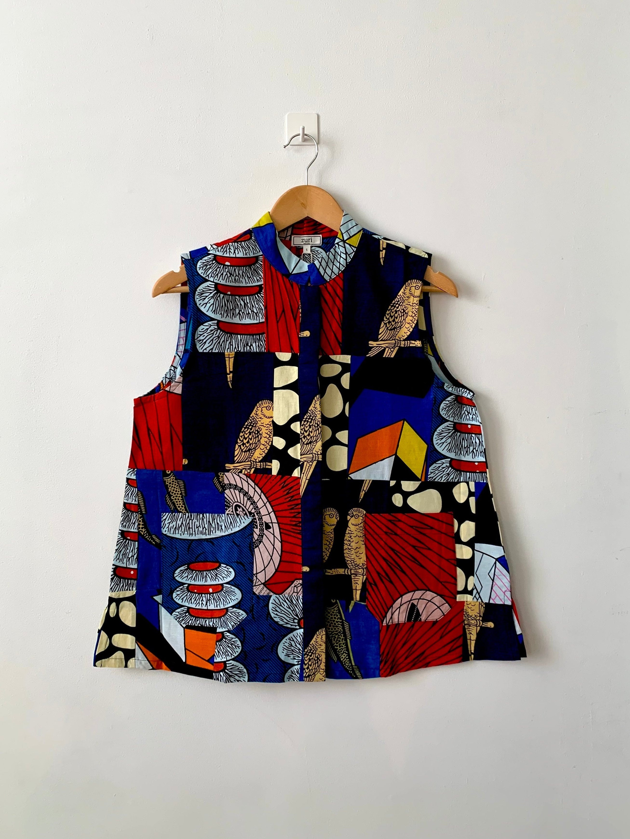 Patchwork Sleeveless Shirt – Zuri