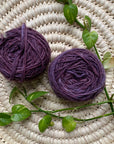 Display of purple colored yarn