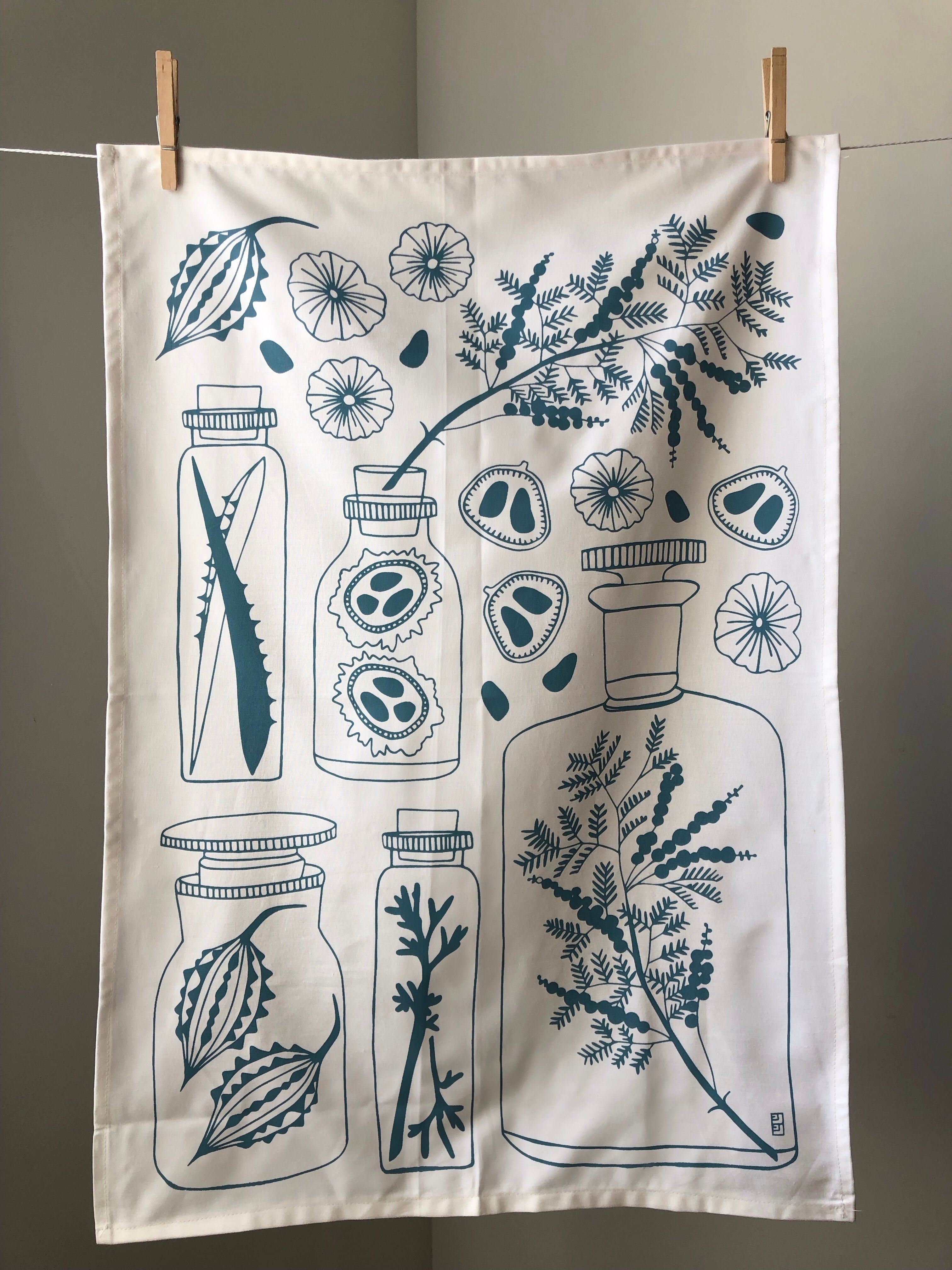 Ida-Line Botanical Tea Towel by Lulu Kitololo