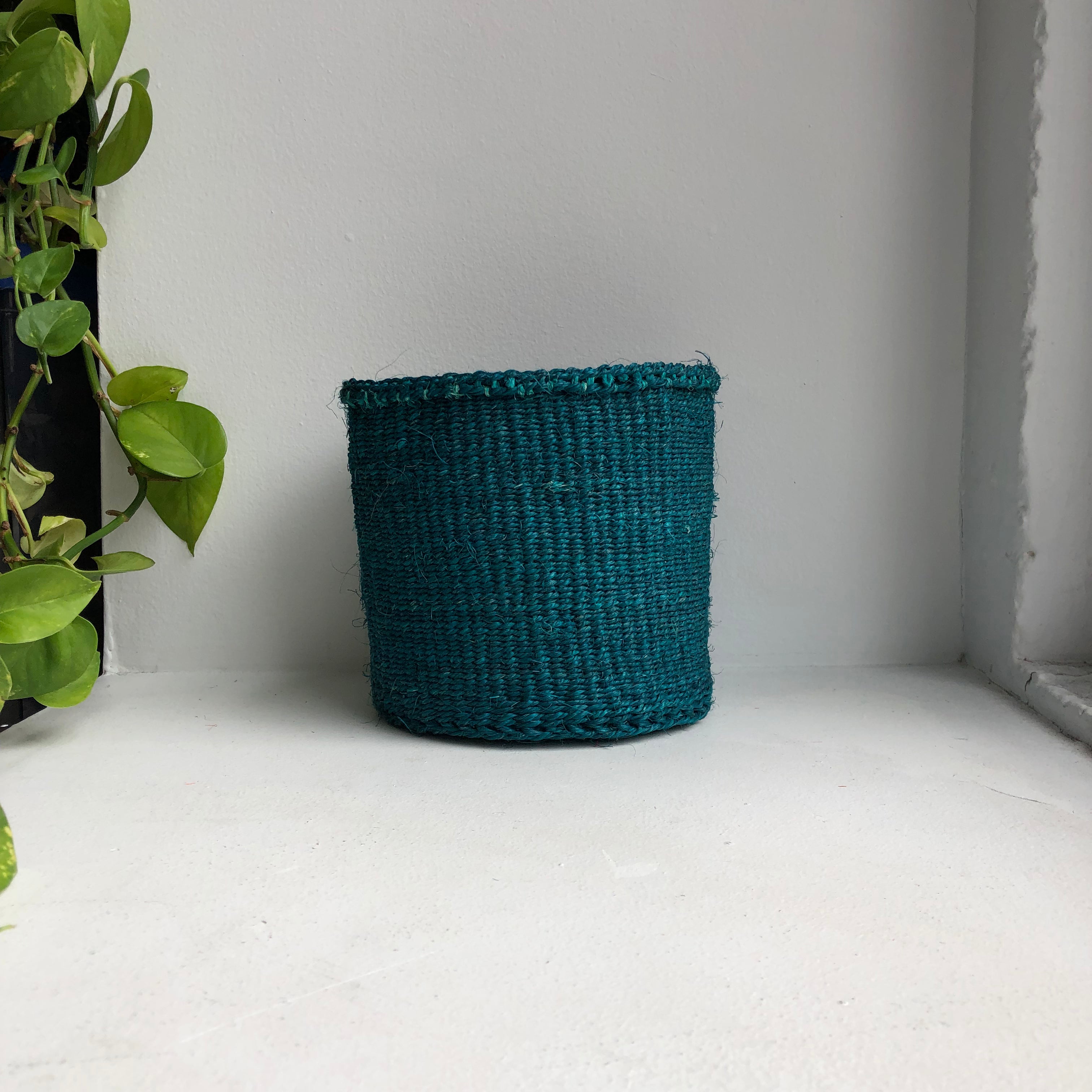 display of 6&quot; teal color basket