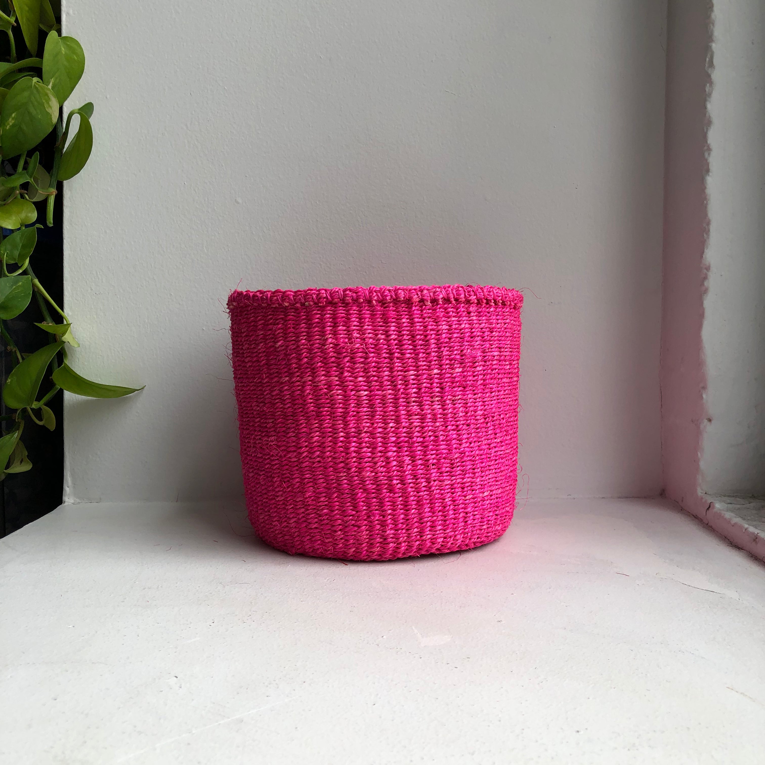 display of 6&quot; hot pink basket