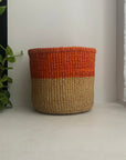 8" orange and natural basket