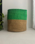 10" green and natural basket