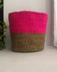 10" pink and natural basket