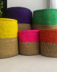 Group picture of colorful baskets.