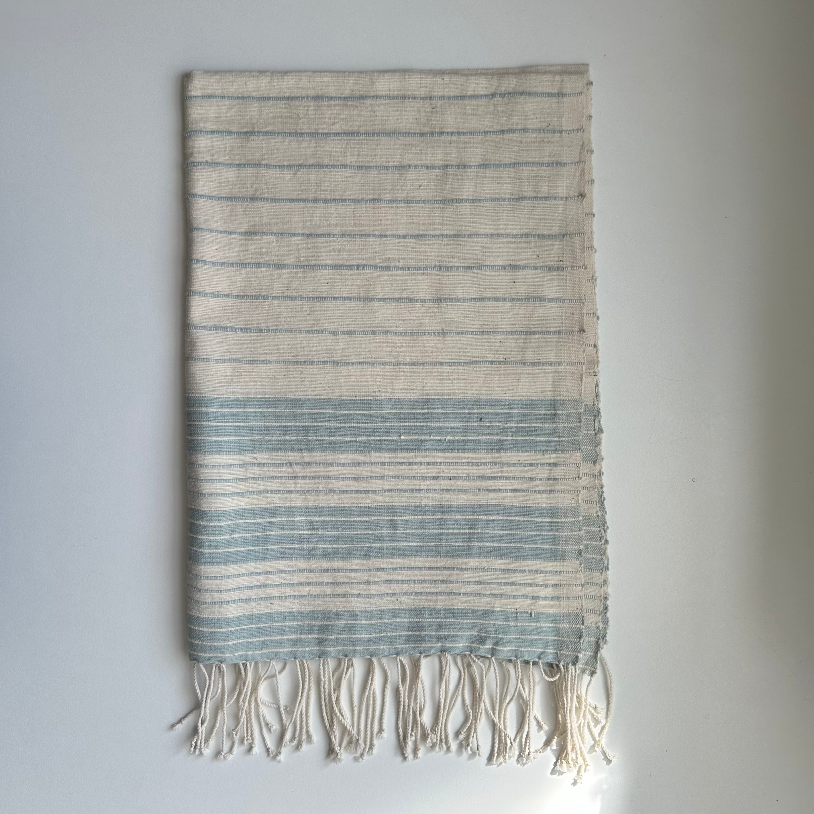 Sky blue colored hand spun Ethiopian cotton hand towel