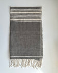 Grey and ivory colored hand spun Ethiopian cotton hand towel
