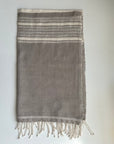Ivory and Stone colored hand Ethiopian cotton hand towel