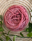 display of blush colored yarn