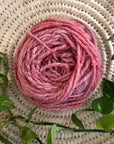 display of blush colored yarn