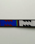 Rainbow beaded belt with zigzag print