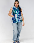 Morel Patchwork Sleeveless Shirt