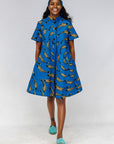 Gone Fishing Fitted Short Sleeved Dress