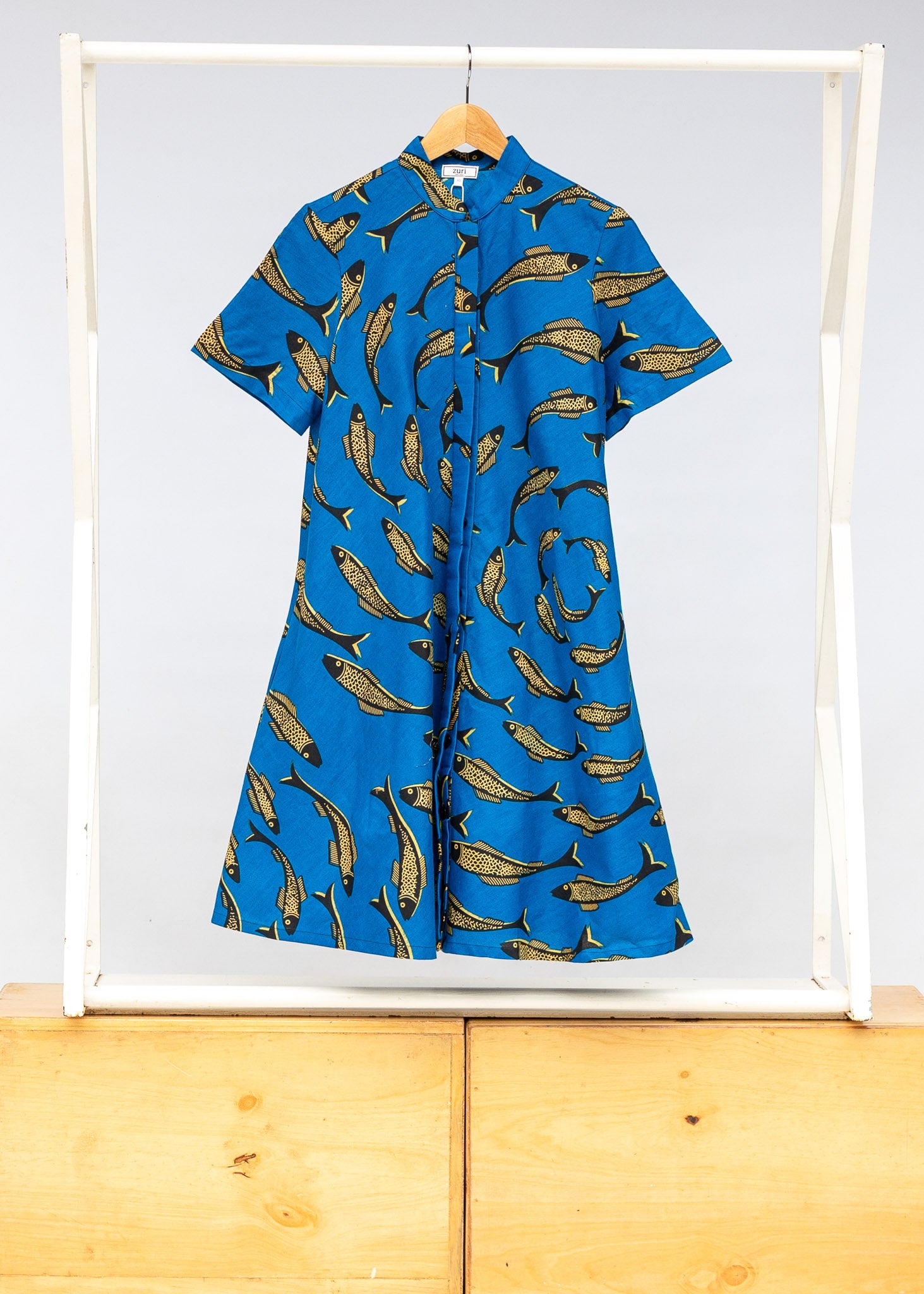 fishing shirt dress Gone Fishing Fitted Short Sleeved Dress – Zuri
