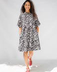 Monochrome Short Sleeved Dress
