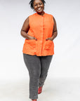 Cochineal Patchwork Sleeveless Shirt