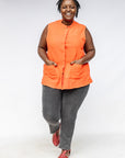 Cochineal Patchwork Sleeveless Shirt