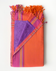 orange-purple kikoi towel