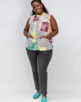 Blockprint Patchwork Sleeveless Shirt