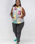Blockprint Patchwork Sleeveless Shirt