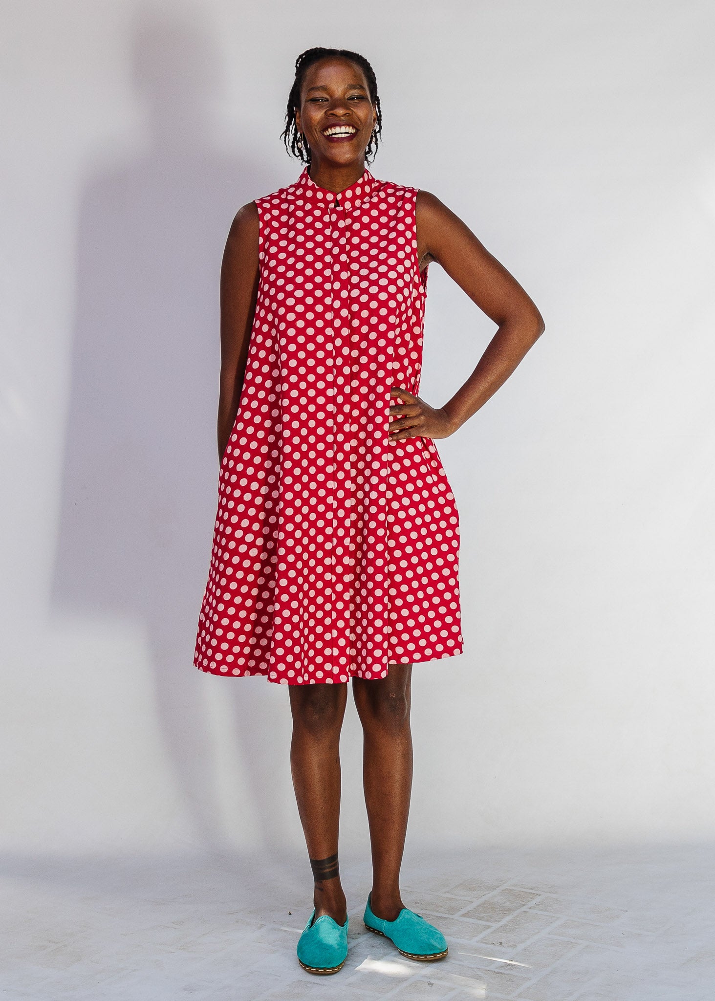 red cotton sleeveless dress Women's Cotton Sleeveless Tee Dress in Red size Small