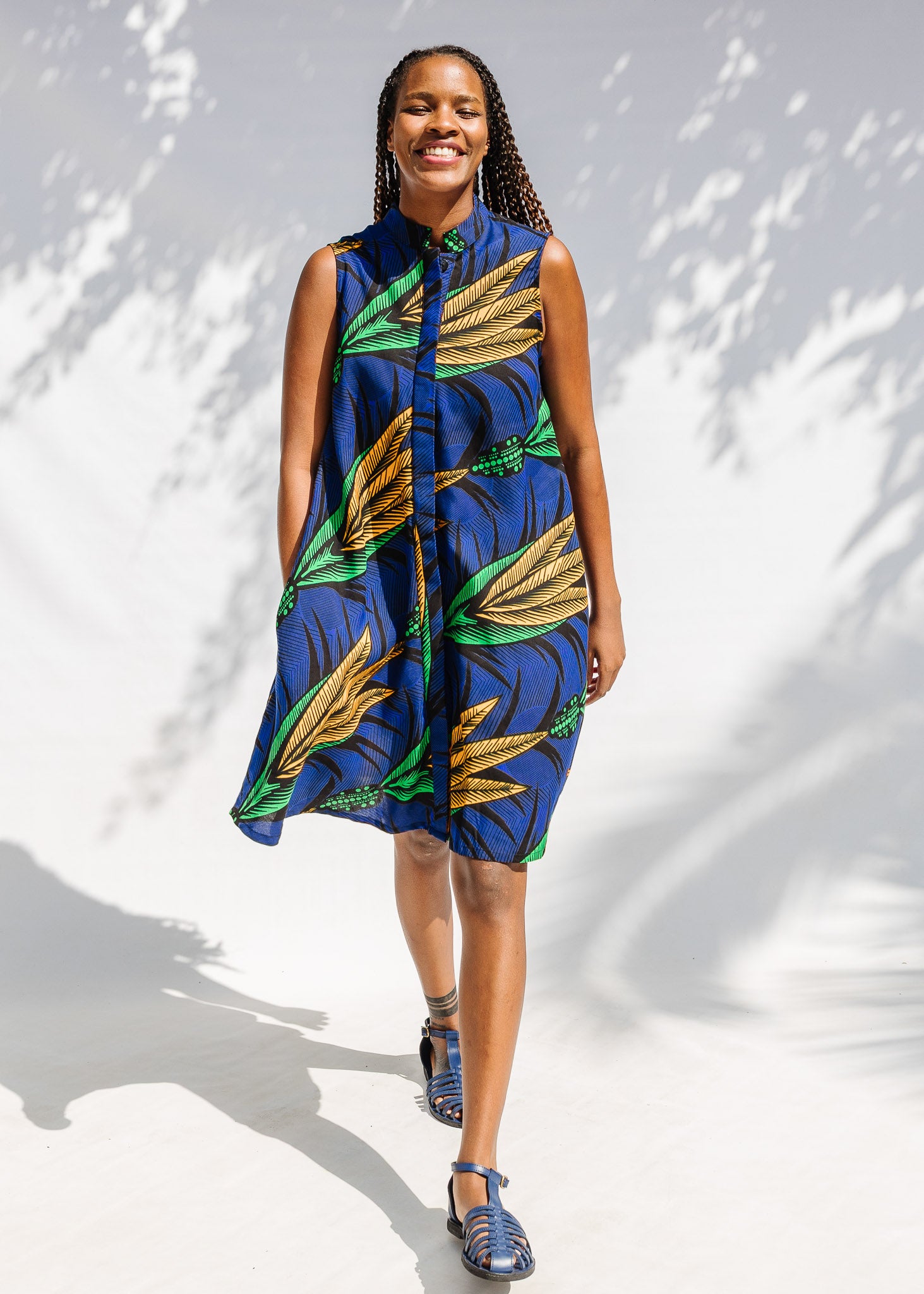 100 cotton sleeveless dress May Square Neck Embroidery 100% Cotton Sleeveless Dress, L