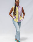 Aloe Again Patchwork Sleeveless Shirt