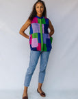 Berry Blast Patchwork Sleeveless Shirt