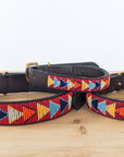 Red arrow Masai beaded dog collar