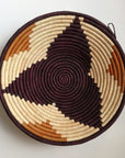 Brown flower design woven bowl