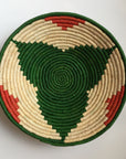 Green flower design woven bowl
