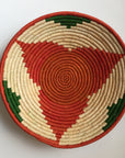 Orange flower design woven bowl
