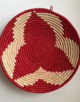 Red flower design woven bowl