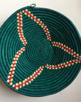 Green star woven basket