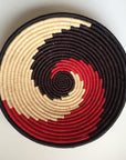 Red and black swirl woven bowl