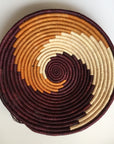 Burgundy and orange swirl woven bowl