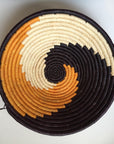 Black and orange swirl woven bowl