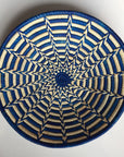 Blue and cream woven bowl