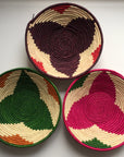 Colorful flower design woven bowl