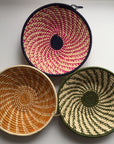 Multicolored woven bowls