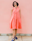 Coral sleeveless dress