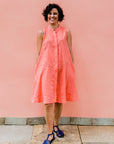 Coral sleeveless dress