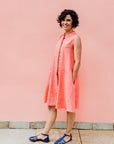 Coral sleeveless dress