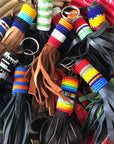 Leather beaded keychain