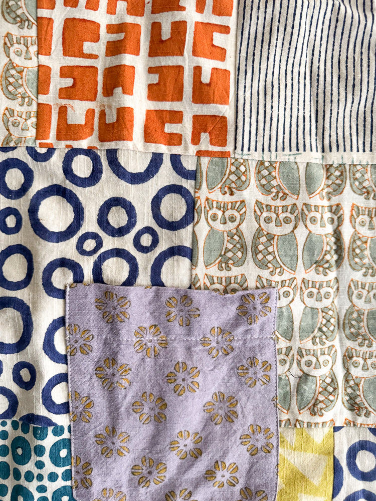 バティックパッチワークノースリーブトップス