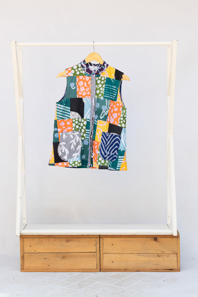 Batik Patchwork Sleeveless Shirt – Zuri