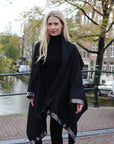 Julahas Wool Cape Coat Cocoon Black